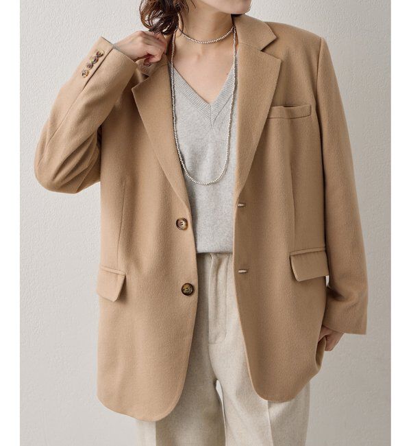  「【Drawing Numbers】カシミヤワイドブレザー」|その他|キャメル