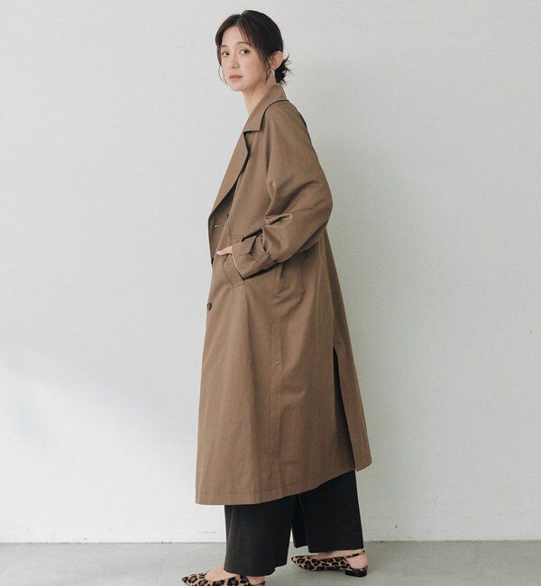  「【A・MONN】ファー付きオープンカラーコート」|その他|