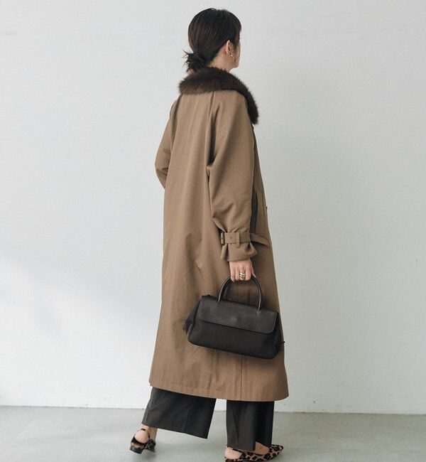  「【A・MONN】ファー付きオープンカラーコート」|その他|