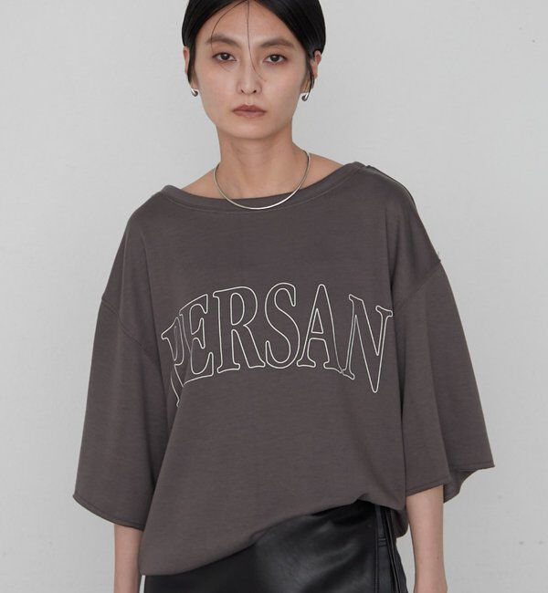  「≪セットアップ可≫カットプリントプルオーバー」|Tシャツ・カットソー|チャコールグレー
