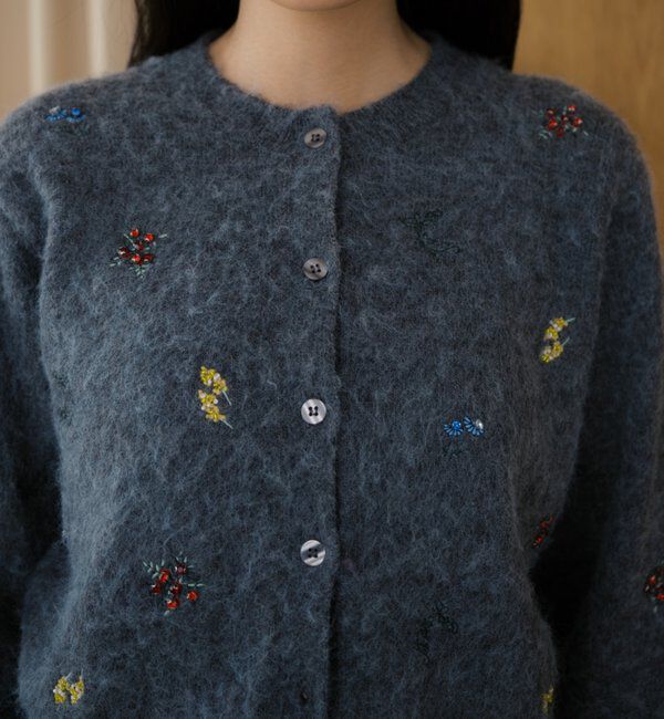 「刺繍ビジューカーディガン」|カーディガン|