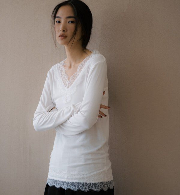  「レースドッキングカットソー」|Tシャツ・カットソー|