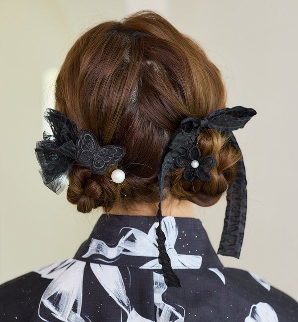  「【3COINSコラボ】リボンヘアアレンジセット」|その他|ブラック