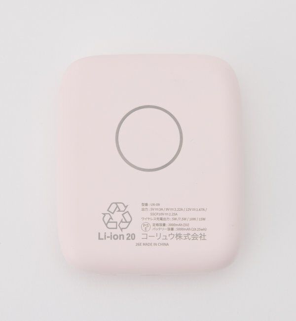  「【3COINSコラボ】コンパクトミラー付きモバイルバッテリー」|その他|