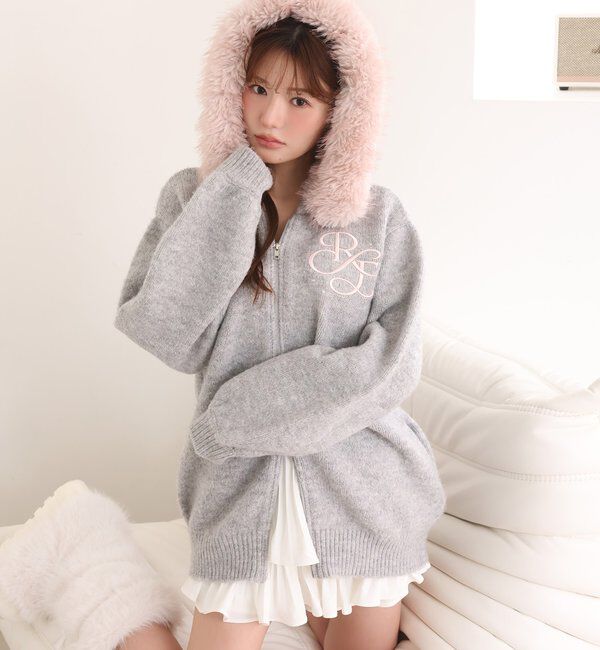  「【Premium order】ゆるたぽマシュマロフェイクファーパーカー」|ニット・セーター|