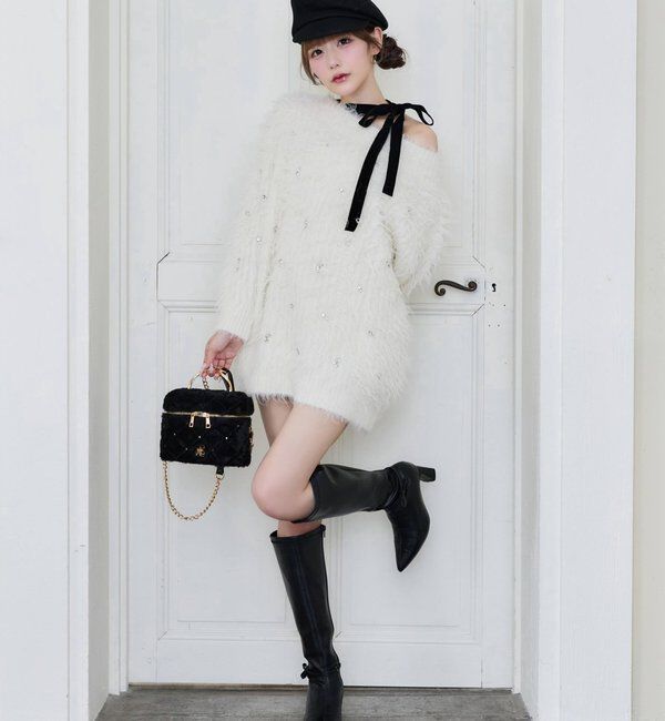  「【Premium order】ふわモテジュエルニットワンピ」|ワンピース|