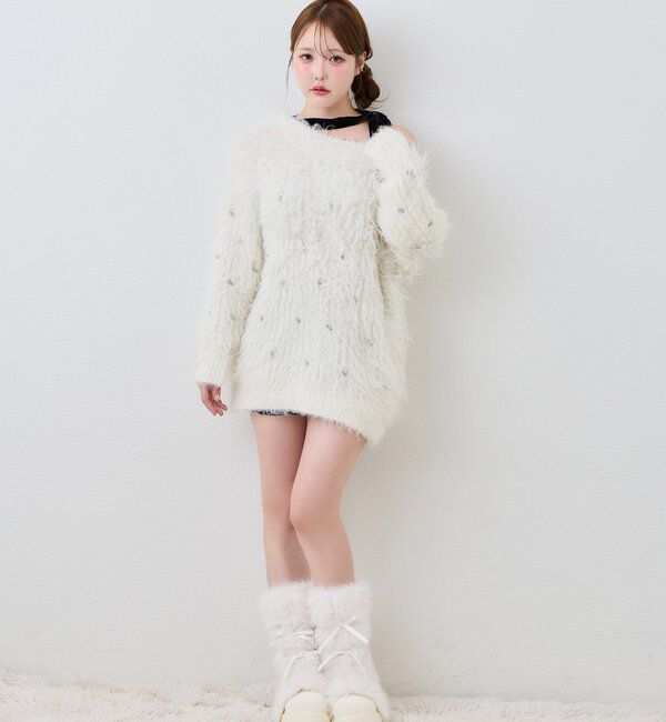  「【Premium order】ふわモテジュエルニットワンピ」|ワンピース|