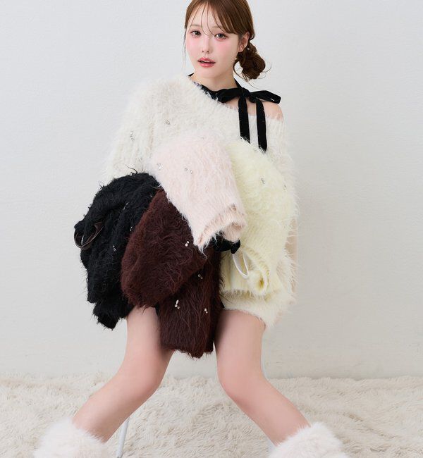  「【Premium order】ふわモテジュエルニットワンピ」|ワンピース|