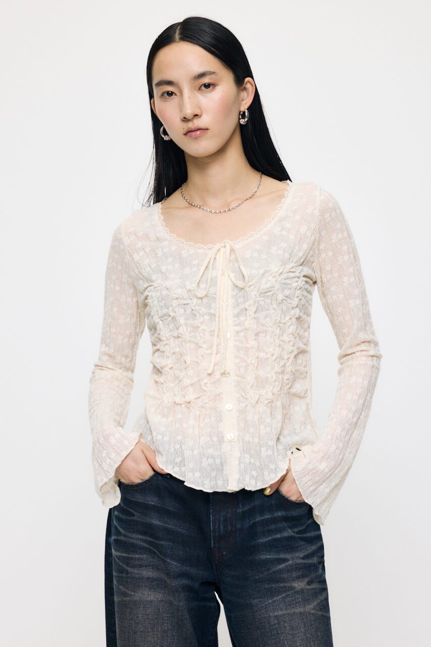 MOUSSY「SHIRRING LACE トップス」|Tシャツ・カットソー|IVOY3