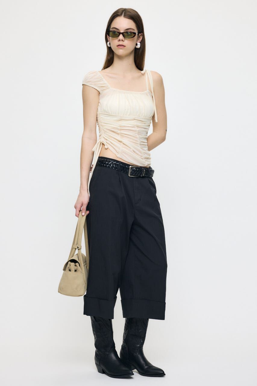 MOUSSY「ASYMMETRY GATHER トップス」|タンクトップ|