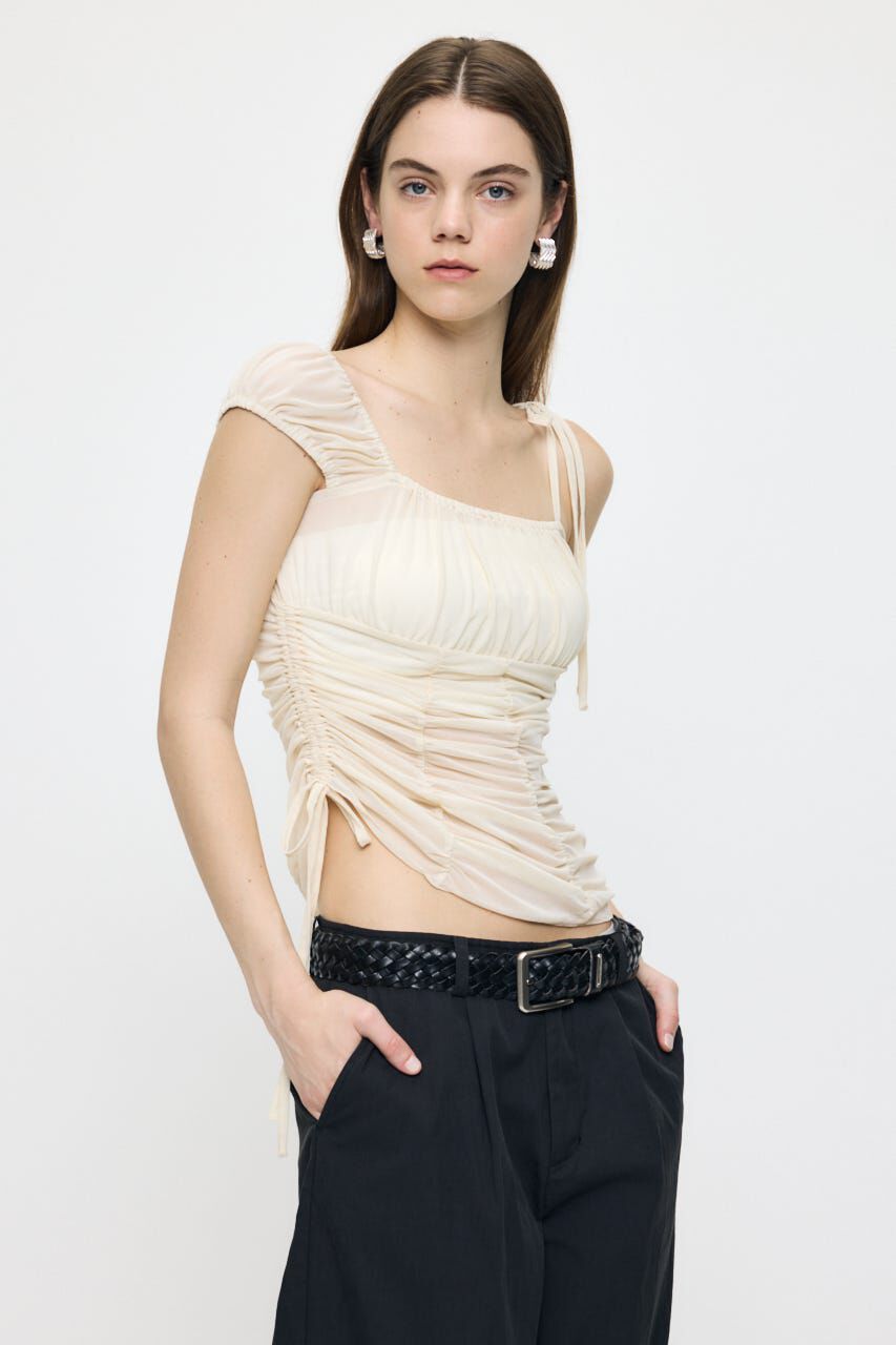 MOUSSY「ASYMMETRY GATHER トップス」|タンクトップ|