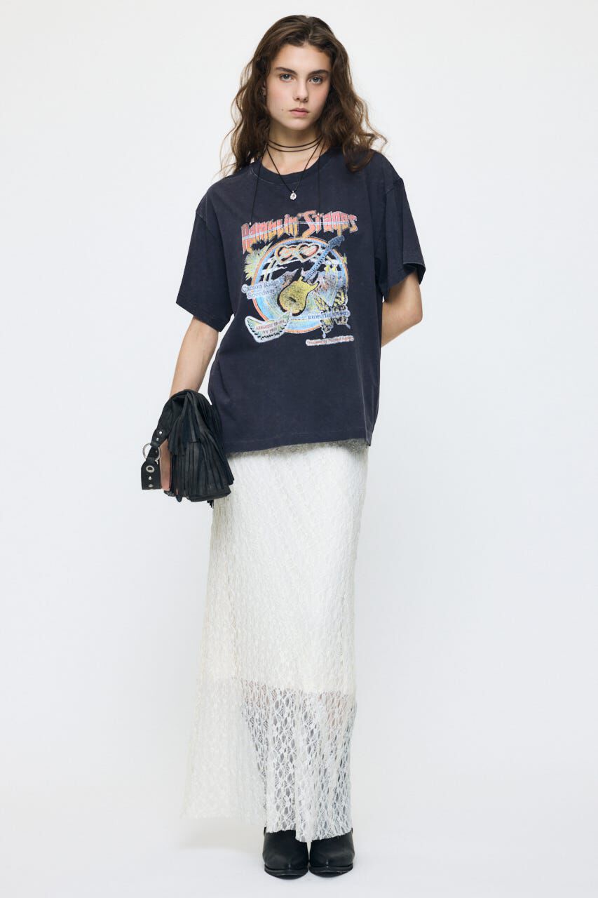 MOUSSY「SHEER LACE LONG スカート」|スカート|