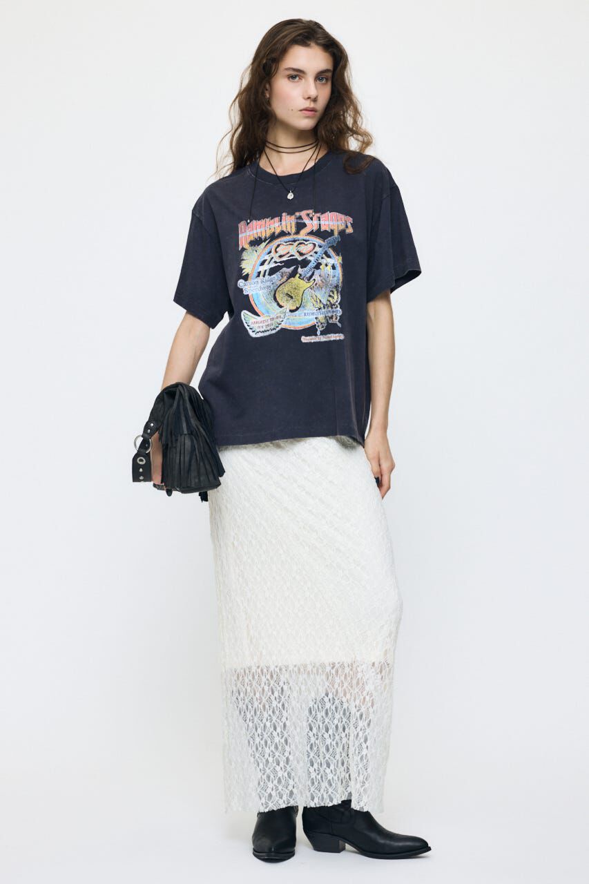 MOUSSY「SHEER LACE LONG スカート」|スカート|