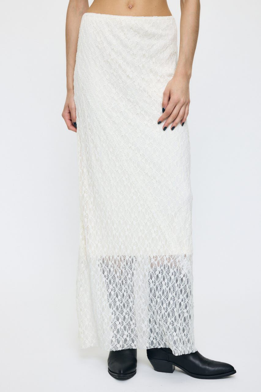 MOUSSY「SHEER LACE LONG スカート」|スカート|