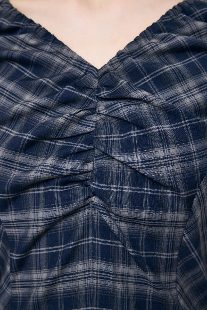 MOUSSY「CHECK BALLOON MINI ドレス」|ワンピース|