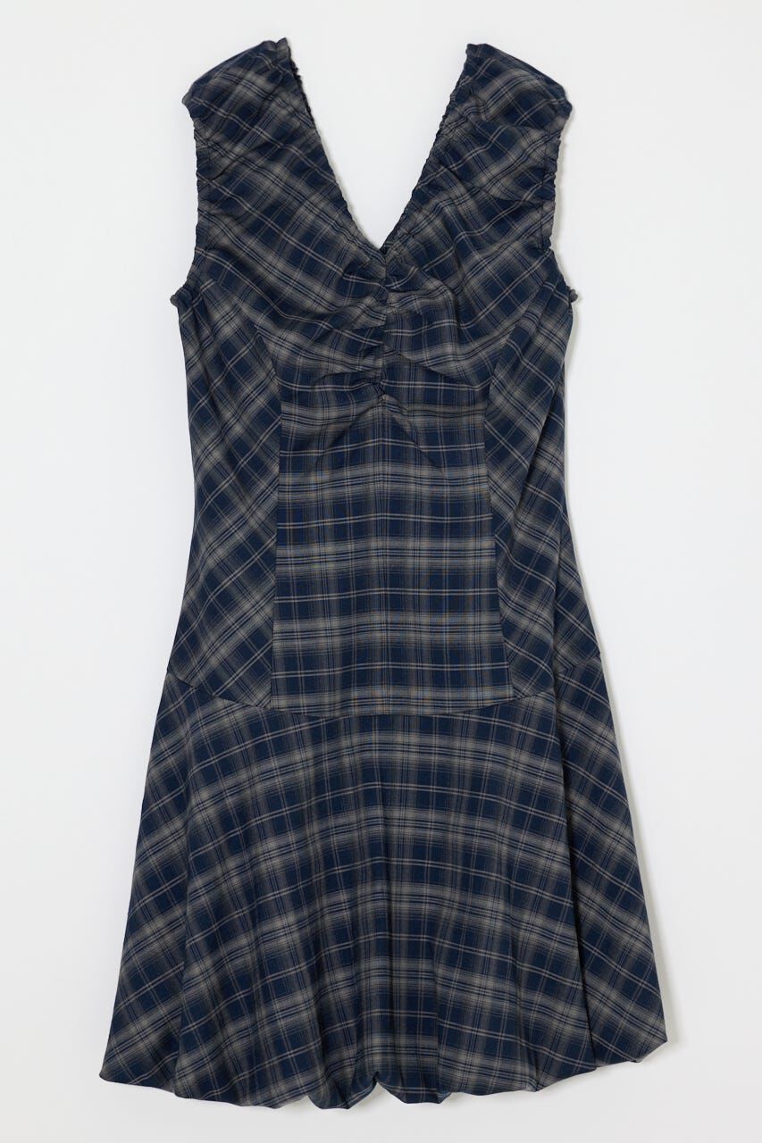 MOUSSY「CHECK BALLOON MINI ドレス」|ワンピース|