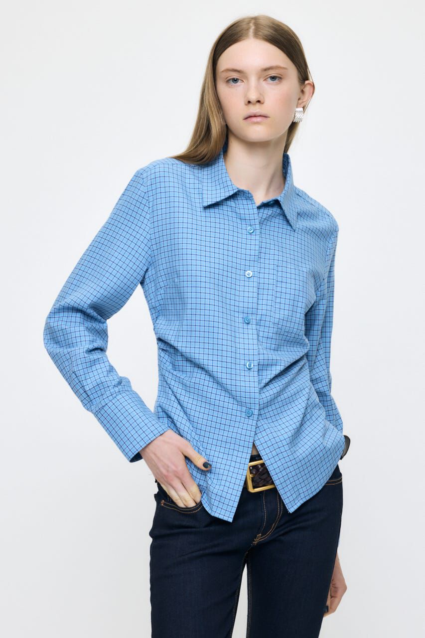MOUSSY「WAIST FIT シャツ」|シャツ・ブラウス|柄BLU5