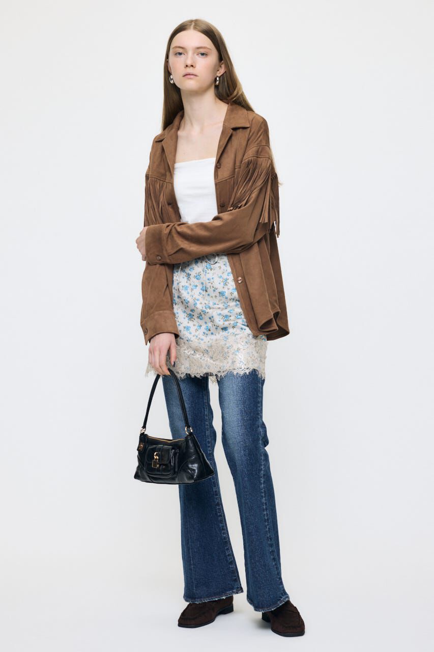 MOUSSY「F/SUEDE FRINGE シャツ」|シャツ・ブラウス|