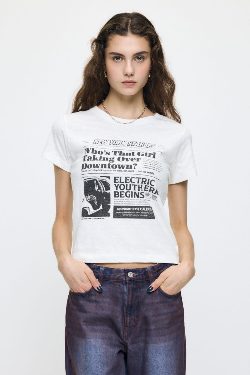 MOUSSY「EXTRA NEWS PAPER TEE」|Tシャツ・カットソー|