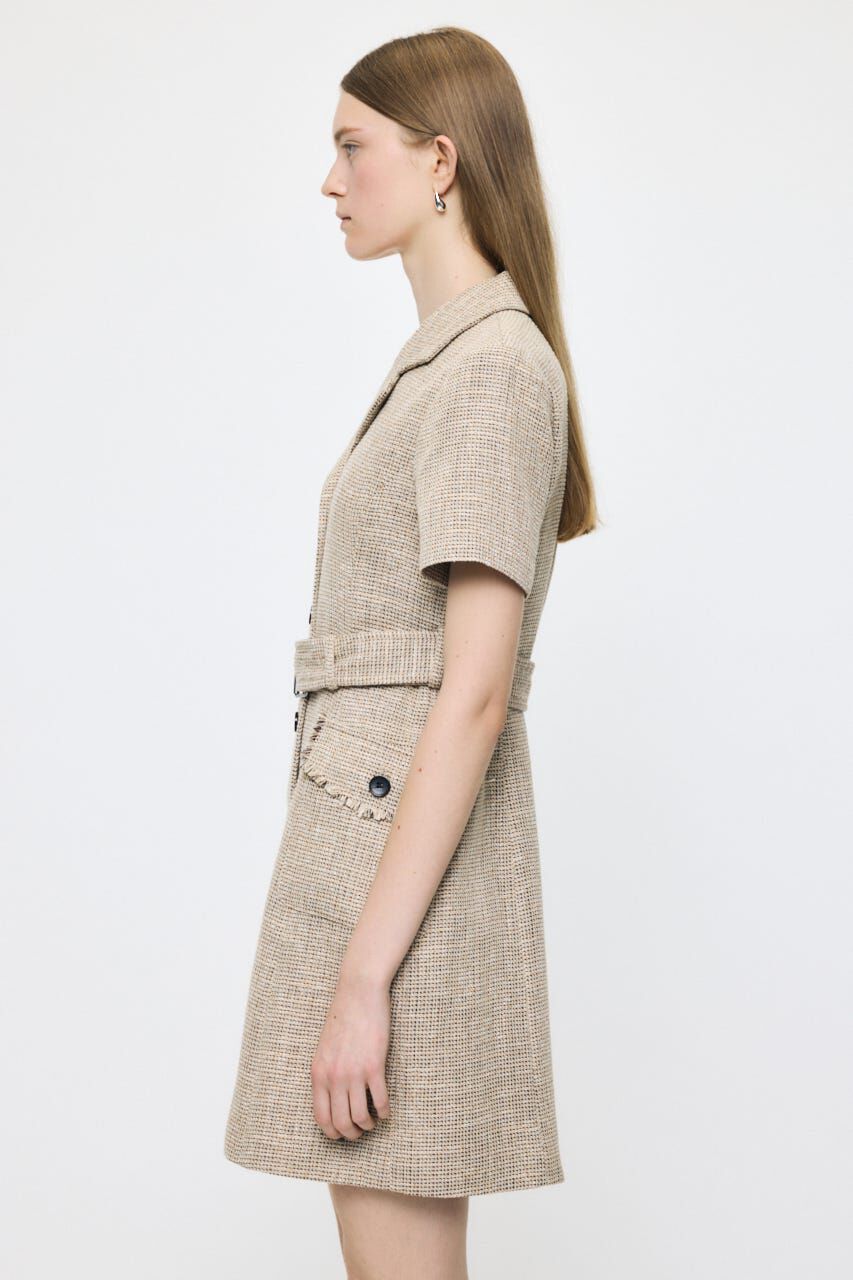 MOUSSY「TWEEDED MINI ドレス」|ワンピース|