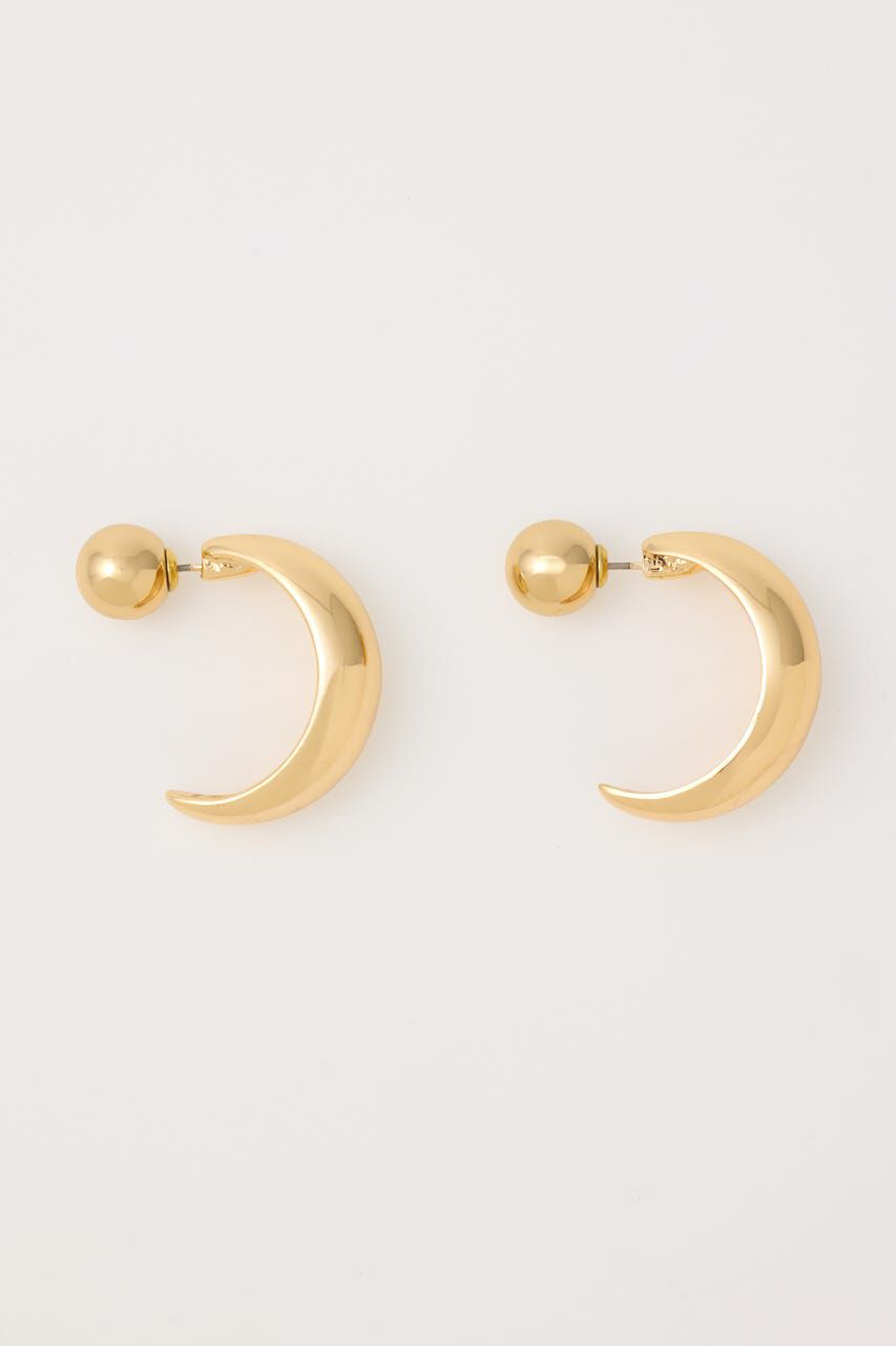 MOUSSY「CHUNK HALF MOON イヤリング」|ピアス|GLD
