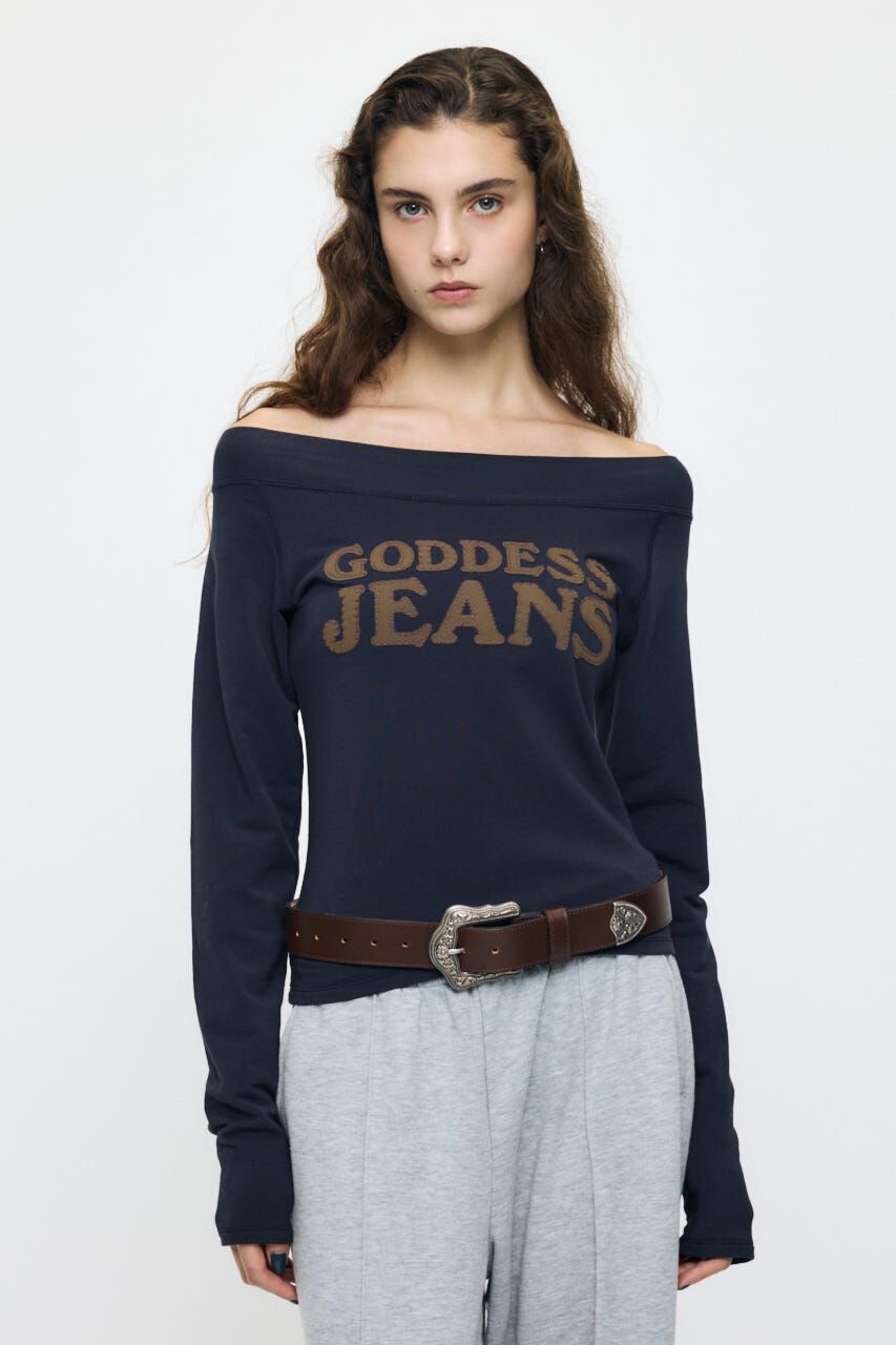 MOUSSY「OFF SHOULDER L/S Tシャツ」|Tシャツ・カットソー|NVY