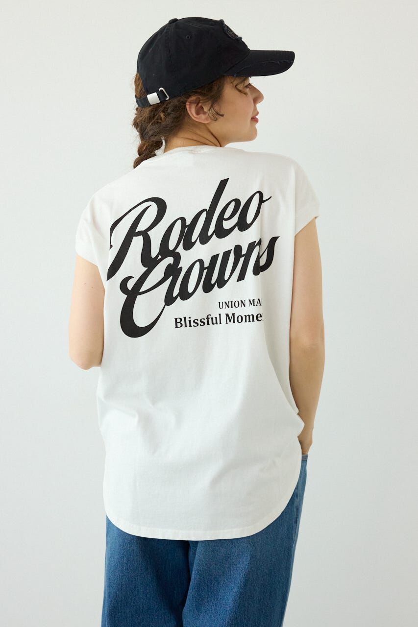 RODEO CROWNS「スクリプトロゴノースリーブトップス」|タンクトップ|O/WHT1