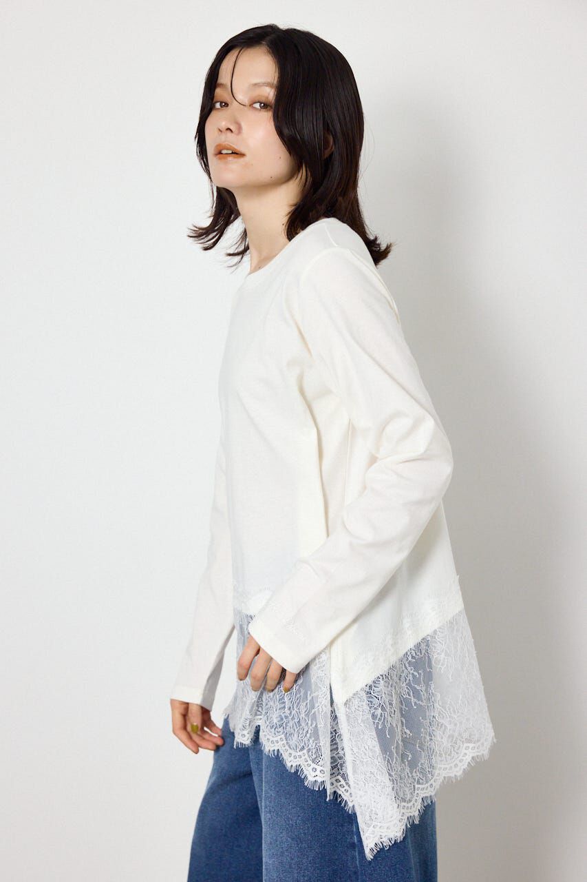 RODEO CROWNS「レースドッキングロングスリーブTシャツ」|Tシャツ・カットソー|