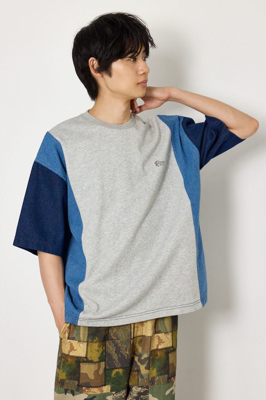RODEO CROWNS「デニムドッキング半袖スウェット」|Tシャツ・カットソー|