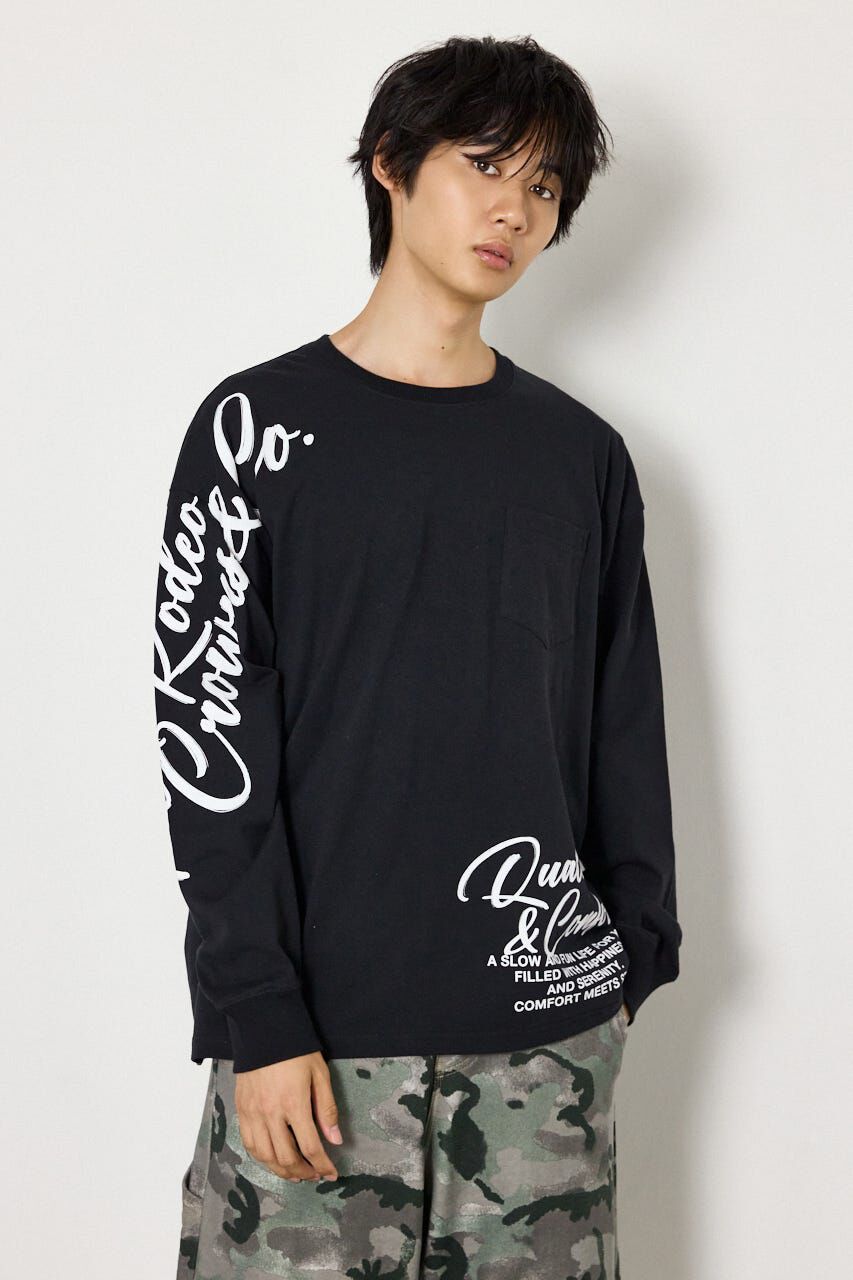 RODEO CROWNS「ショルダーロゴ長袖Tシャツ」|Tシャツ・カットソー|BLK