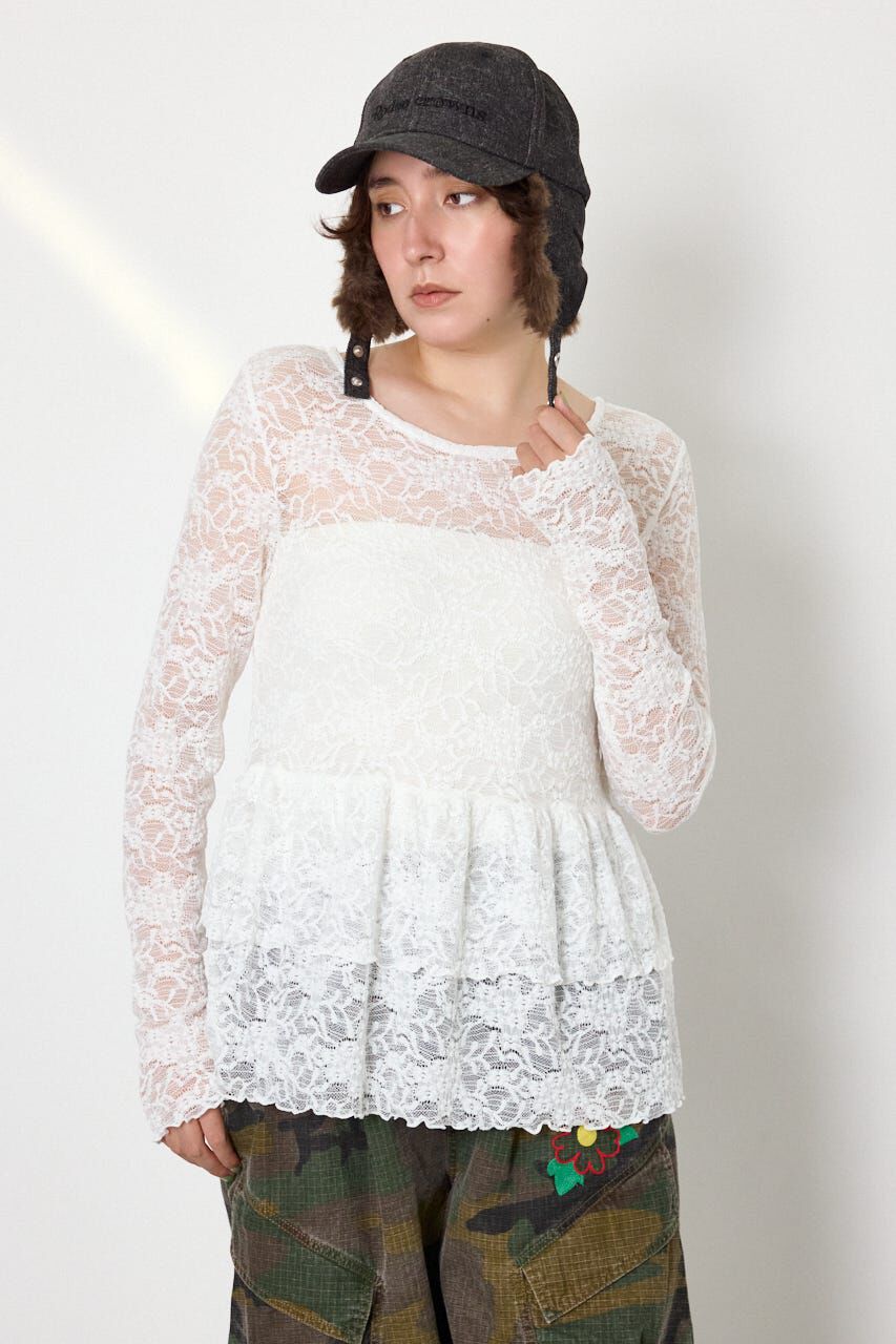 RODEO CROWNS「アソートフリルペプラムトップス」|Tシャツ・カットソー|WHT