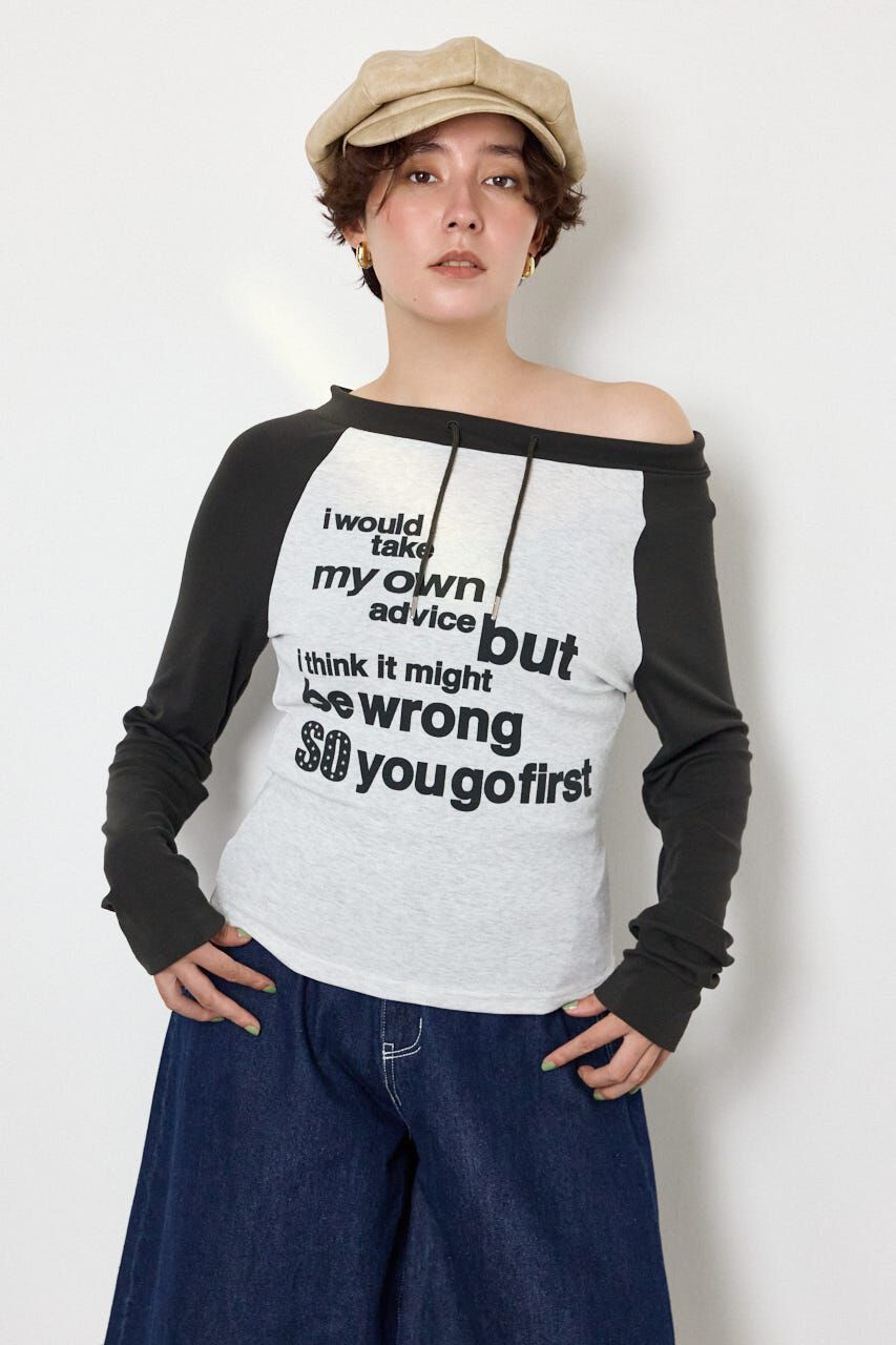 RODEO CROWNS「ワンショルラグランメッセージロングTシャツ」|Tシャツ・カットソー|C.GRY