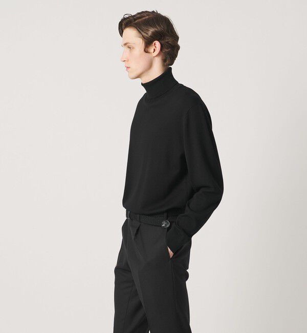 UNITED ARROWS「ハイゲージ タートルネック ニット」|ニット・セーター|BLACK