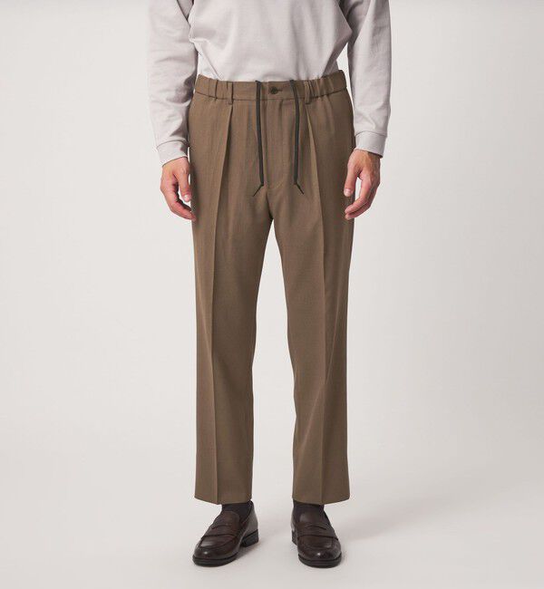 UNITED ARROWS green label relaxing「A+ リネンライク リラックス イージー 1プリーツ セットアップ パンツ スラックス -ストレッチ-」|スラックス|