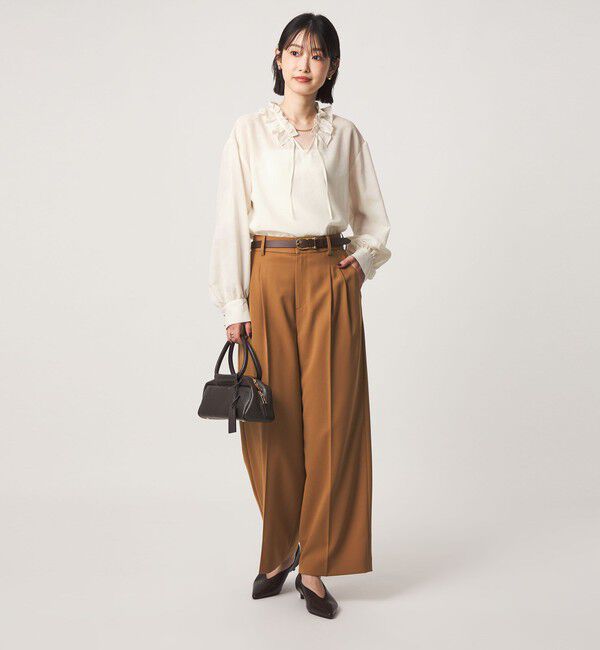 UNITED ARROWS green label relaxing「シアー フリルネック ブラウス」|シャツ・ブラウス|