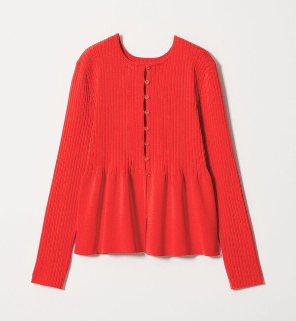 BEAUTY&YOUTH UNITED ARROWS「【WEB限定 Wardrobe DAILY MINIMAL】ペプラム2WAY リブニットプルオーバー ウォッシャブル」|ニット・セーター|RED