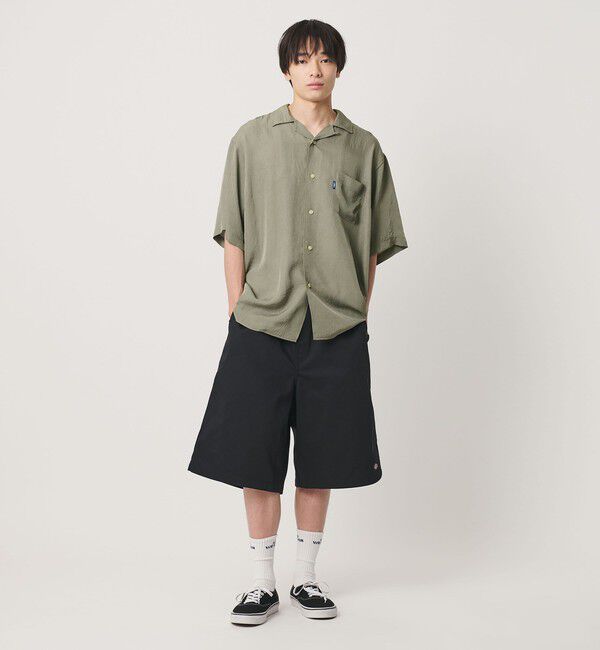 NICE WEATHER「＜NICE WEATHER＞サテン ショートスリーブシャツ」|シャツ・ブラウス|