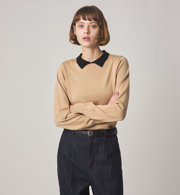STEVEN ALAN「＜Steven Alan＞ウール ミックス ポロカラー ニット」|ニット・セーター|BEIGE