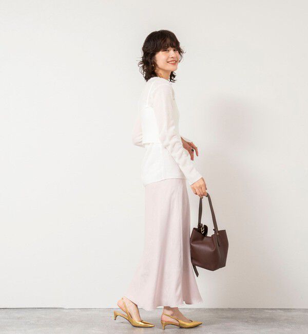 NOLLEY'S sophi「《手洗い可能》モヘヤ混片畦ミディ丈Cネックカーディガン」|カーディガン|