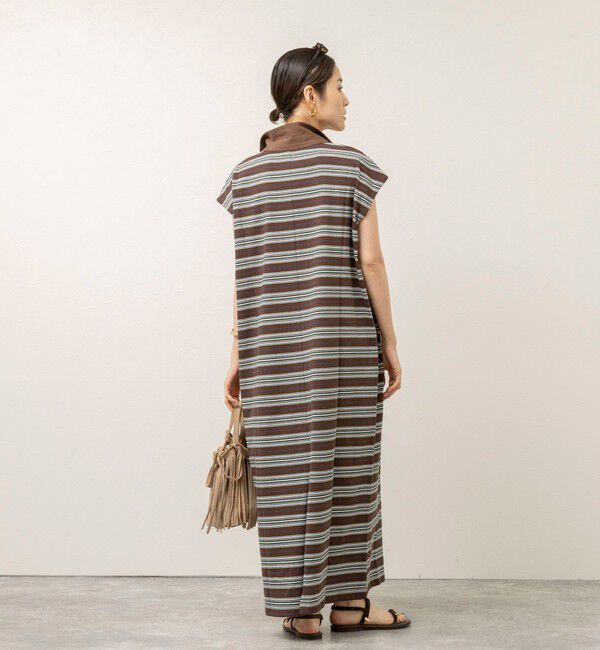 MAQWEL「【MAQWEL/マクウェル】ウォッシャブルマルチボーダースキッパーワンピース」|ワンピース|
