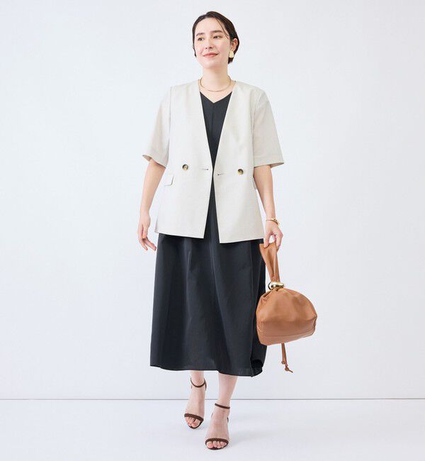 NOLLEY'S「《UVカット》ウォッシャブルVネックギャザーワンピース」|ワンピース|