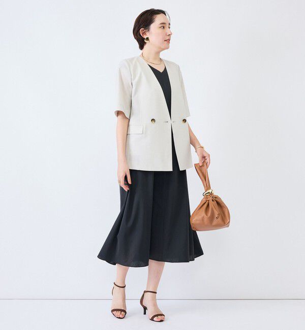 NOLLEY'S「《UVカット》ウォッシャブルVネックギャザーワンピース」|ワンピース|