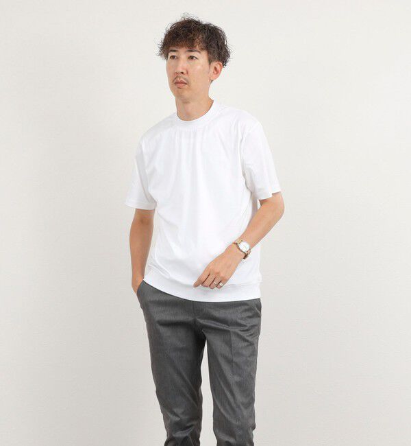 NOLLEY'S goodman「《ビジカジ対応》超長綿ハイゲージポンチ クルーネックドレスTシャツ」|Tシャツ・カットソー|