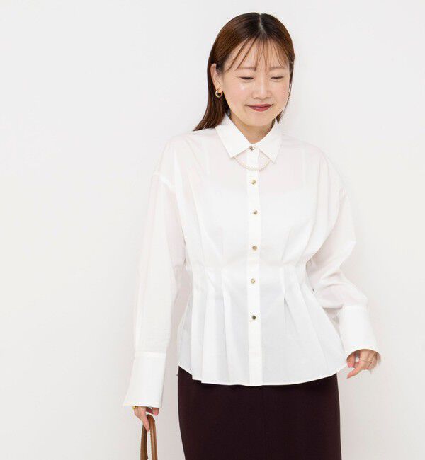 NOLLEY'S sophi「ウォッシャブルウエストタックストレッチシャツ」|シャツ・ブラウス|