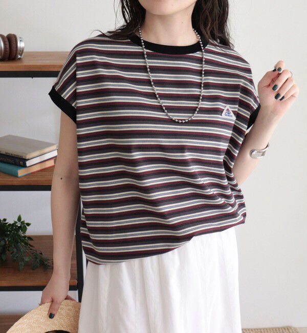 fredy emue「【GEVACO/ゲバコ】クルーネックフレンチスリーブTシャツ」|Tシャツ・カットソー|ブラック系その他