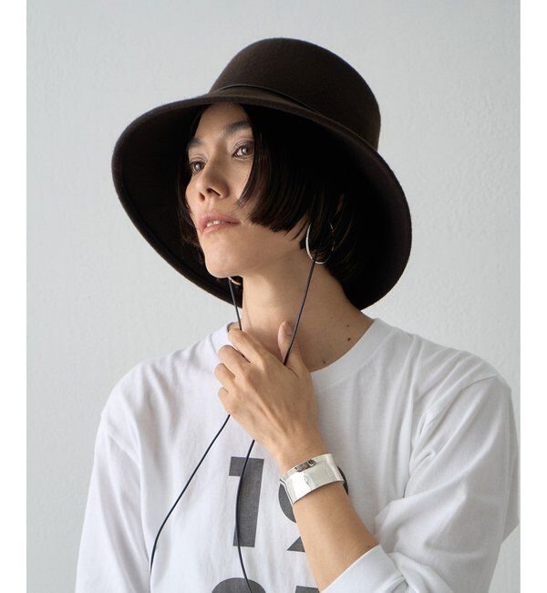 Hoaw.「【Hoaw.】フェルトクロシェハット」|ハット|ダークブラウン