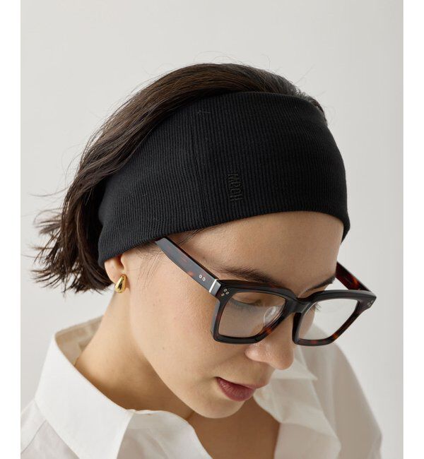 Hoaw.「【Hoaw.】リブヘアバンド」|ヘアバンド|ブラック