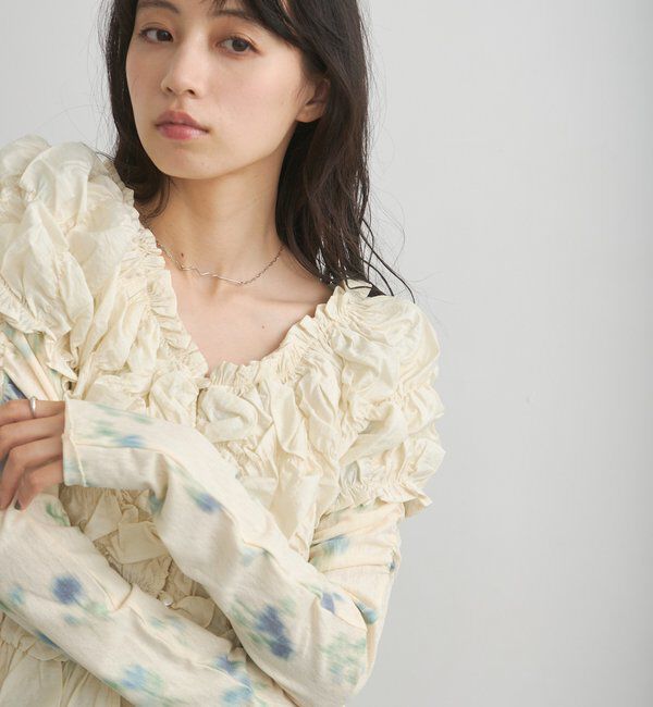  「【花柄&無地】ニュアンスブルームトップス」|Tシャツ・カットソー|