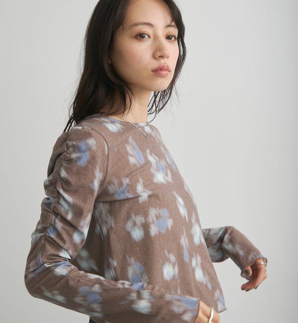  「【花柄&無地】ニュアンスブルームトップス」|Tシャツ・カットソー|