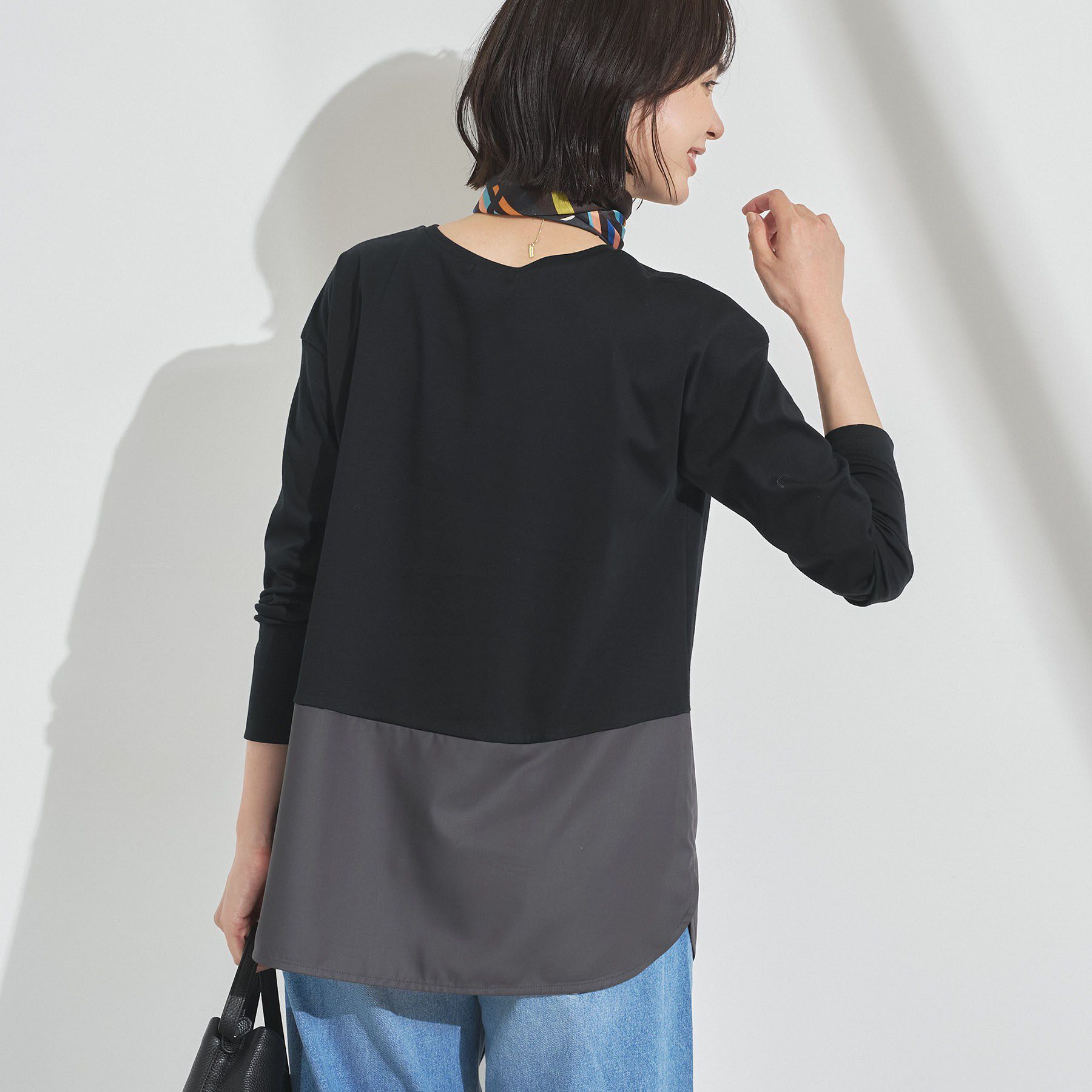 INDIVI「【レイヤードにおすすめ】シャツコンビ ロングTシャツ」|Tシャツ・カットソー|